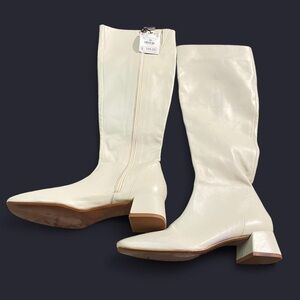 Zara Cream Heeled Boots